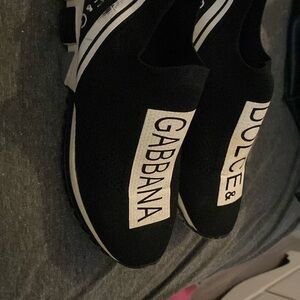 COPY Dolce & Gabbana Black and White Slip-On Shoes